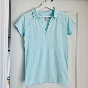 Athleta Momentum Blue Polo Tee